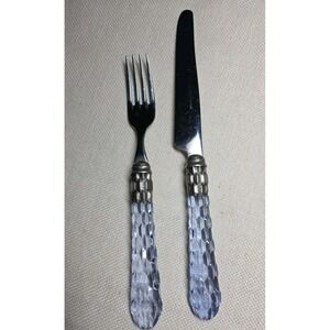 Bugatti By Vietri Aladdin Cristallo Flatware 2 Pcs Acrylic/Stainless Steel Italy